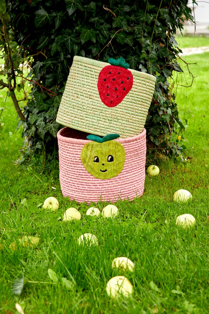 라이스 라피아 스토리지 박스 Ø35 cm - Strawberry embroidery - RICE | 라이스