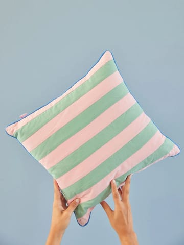 쿠션 스트라이프 40x40 cm - Pink-green - RICE | 라이스