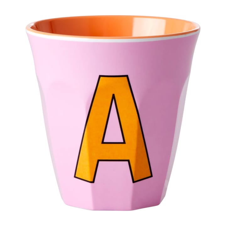 멜라민 컵 미듐 레터 -  A 30 cl - Pink - RICE | 라이스