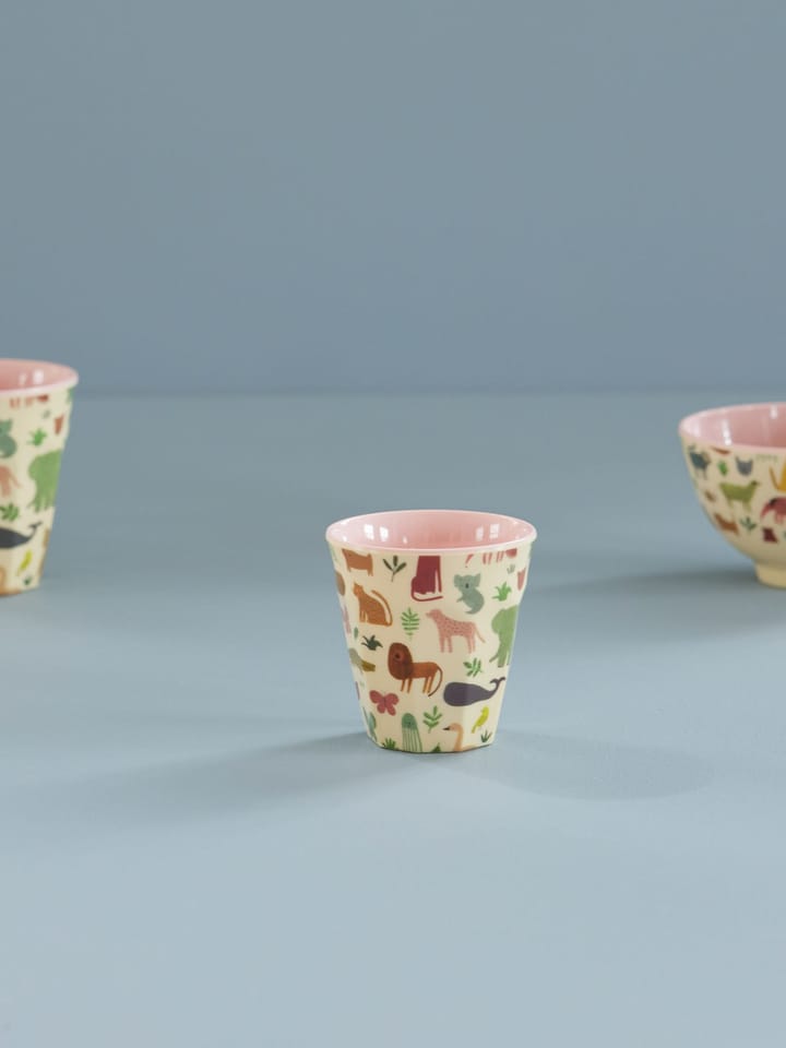 라��이스 어린이용 컵 멜라민, Sweet Jungle Print-Soft Pink RICE | 라이스