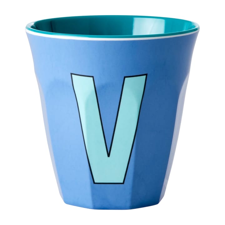 멜라민 컵 미듐 레터 -  V 30 cl - New dusty blue - RICE | 라이스