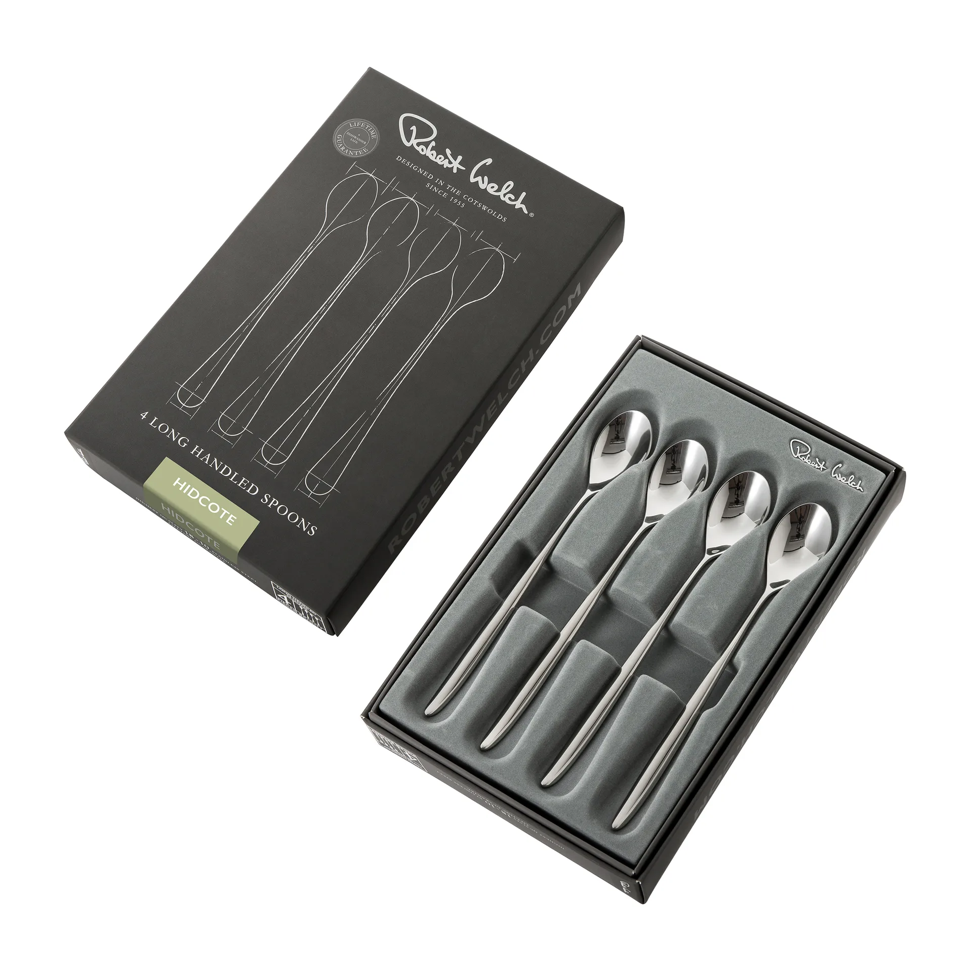 Hidcote 브라이트 라떼 스푼 4개 세트, Stainless steel Robert Welch | 로버트웰치