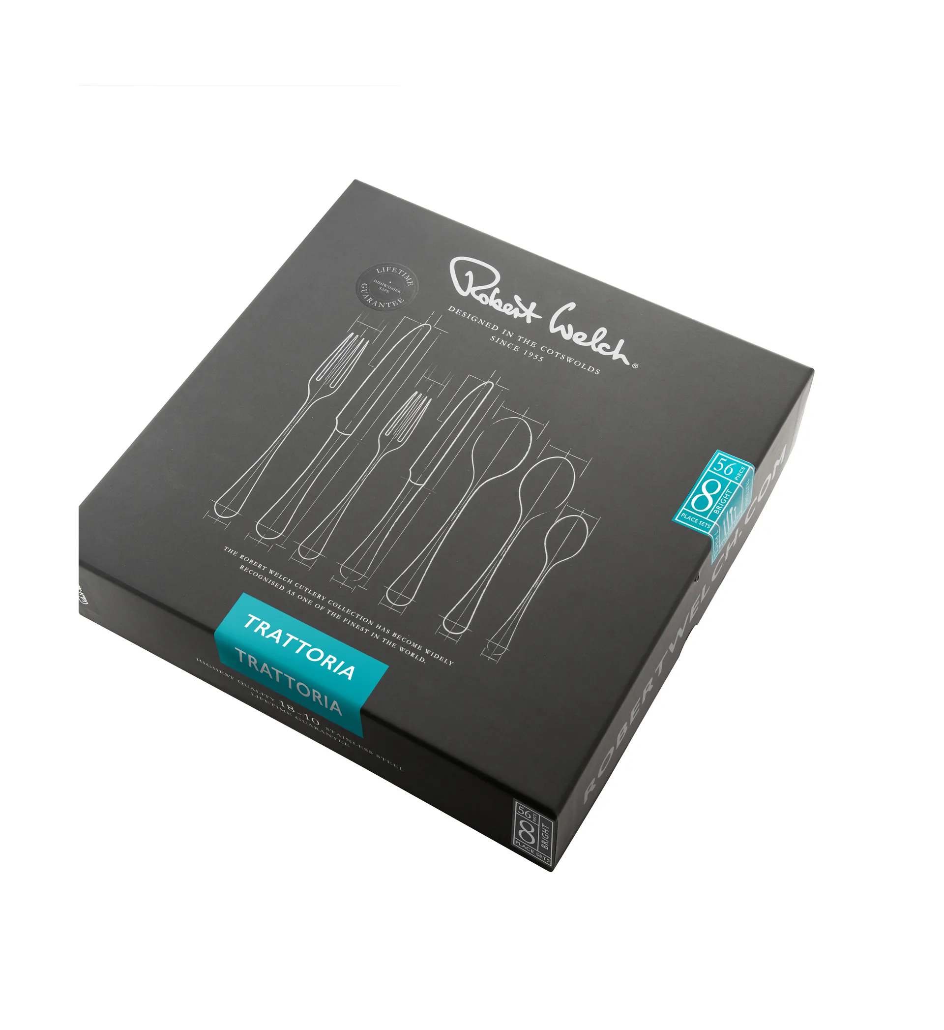 Trattoria 커트러리 세트 56개, Black Robert Welch | 로버트웰치