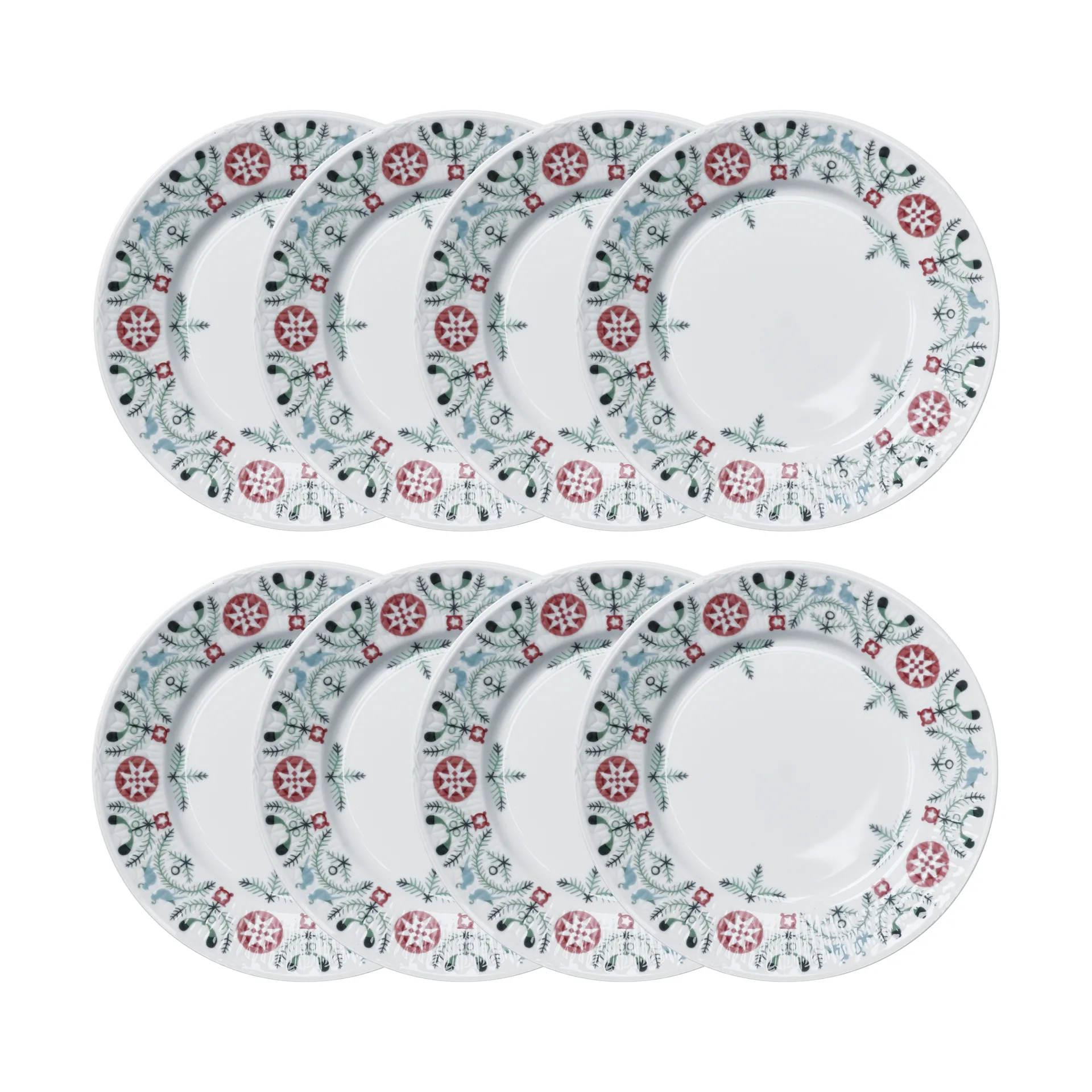 스웨디시 그레이스 윈터 사이드 플레이트 Ø17 cm 8개 세트 - White,  Rörstrand
