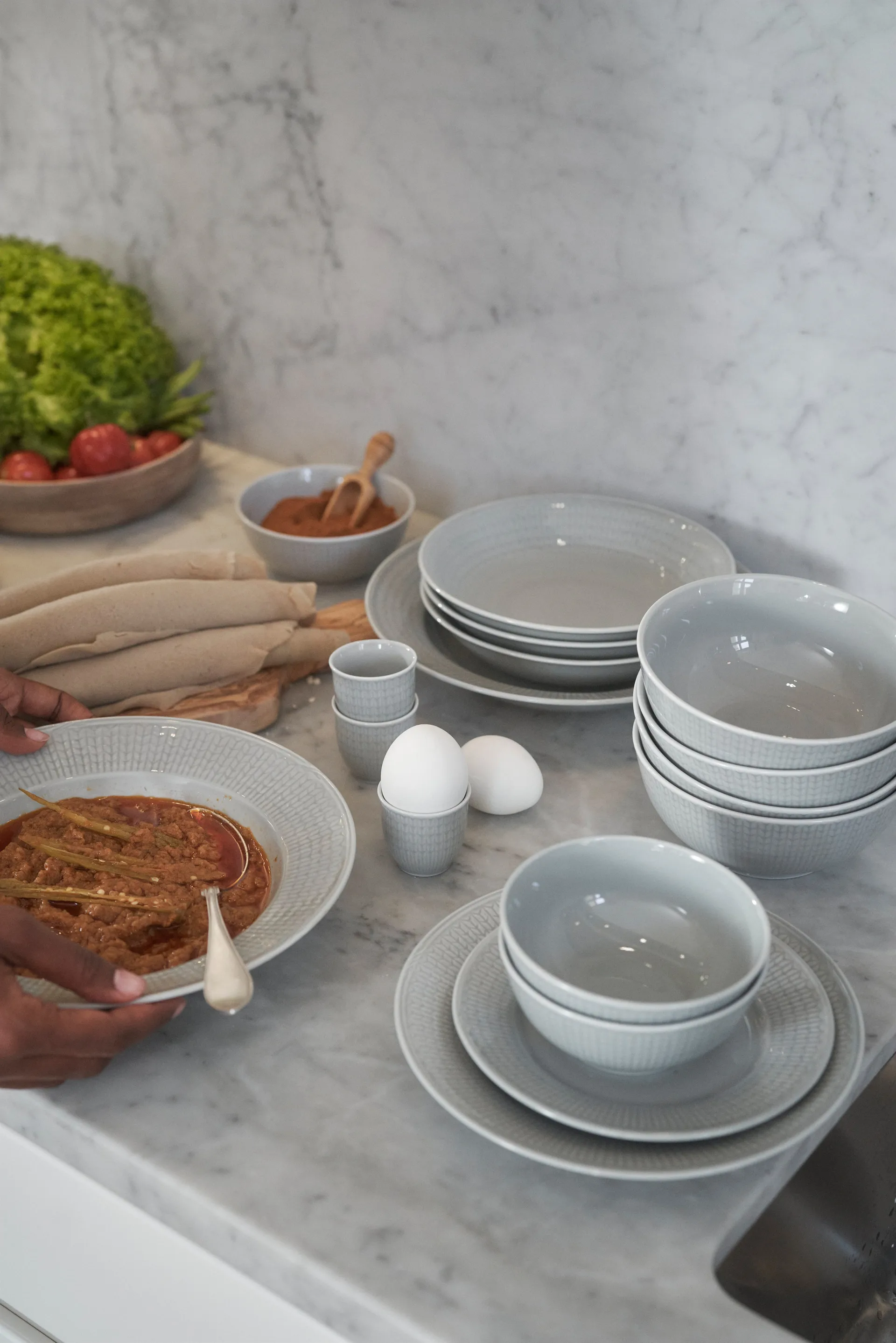 스웨디시 그레이스 접시 21 cm 6팩 Mist (grey) Rörstrand | 로스트란드