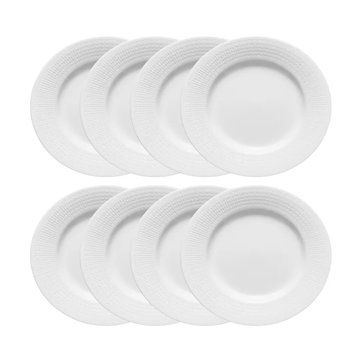 스웨디시 그레이스 플레이트 Ø24 cm 8개 세트 - Snow (White) - Rörstrand