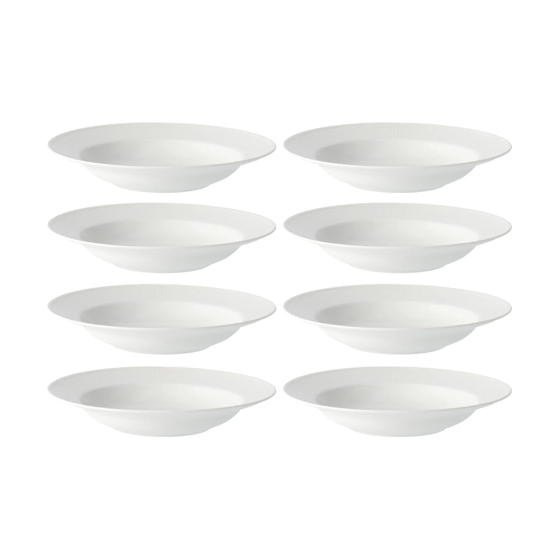 스웨디시 그레이스 딥 플레이트 Ø25 cm 8개 세트 - Snow (White),  Rörstrand