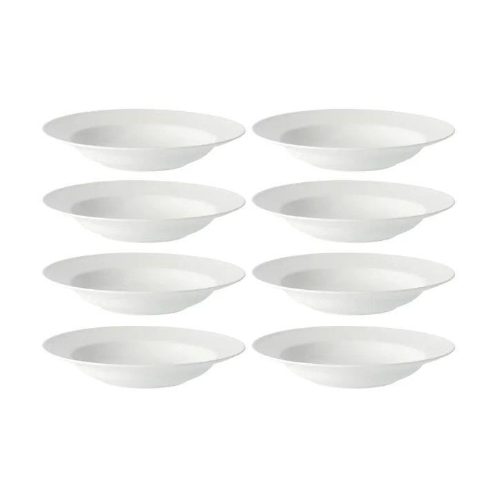 스웨디시 그레이스 딥 플레이트 Ø25 cm 8개 세트 - Snow (White) - Rörstrand