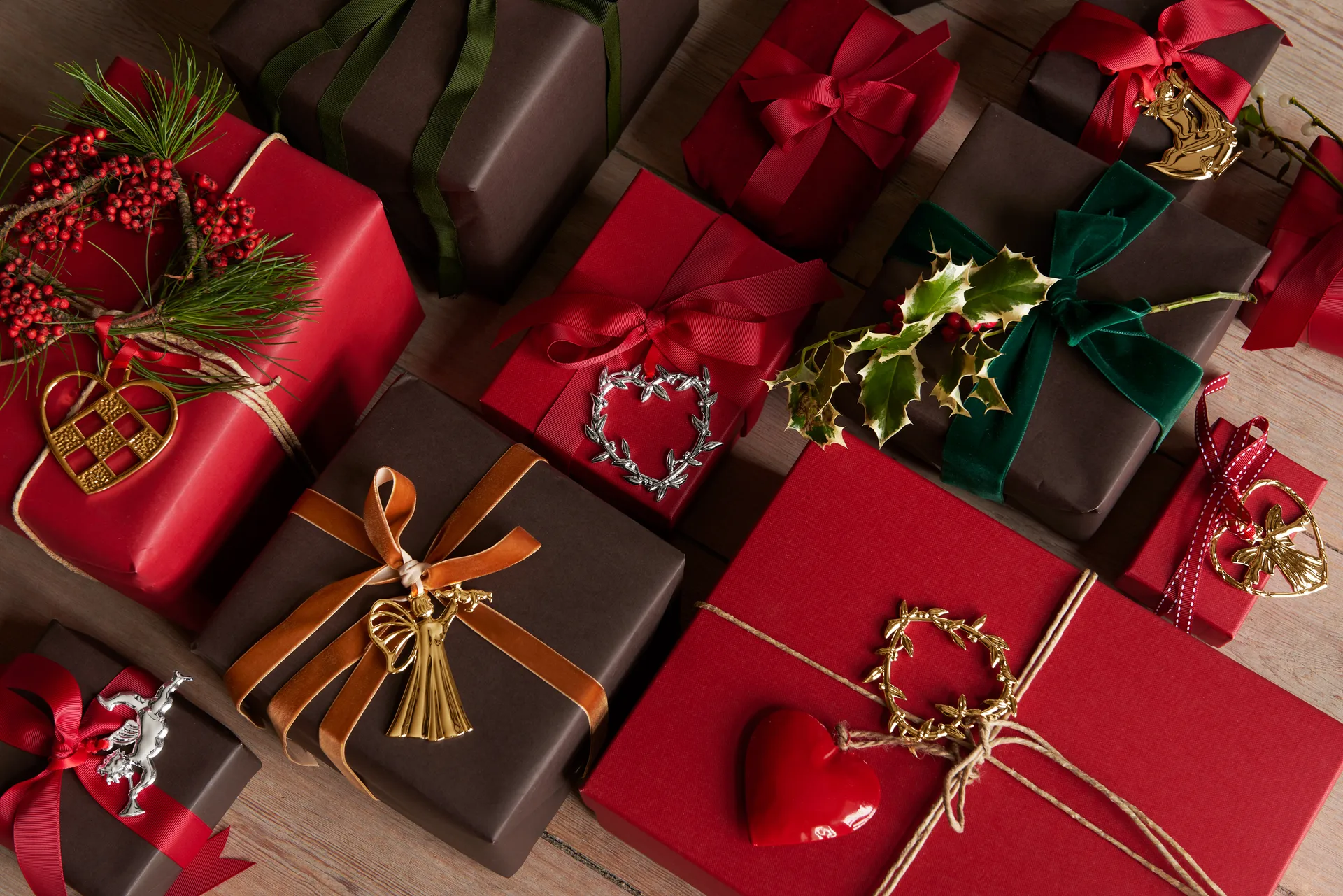 카렌 블릭센 겨우살이 하트 행잉 크리스마스 소품 7 cm, Silver plated Rosendahl | 로젠달 코펜하겐