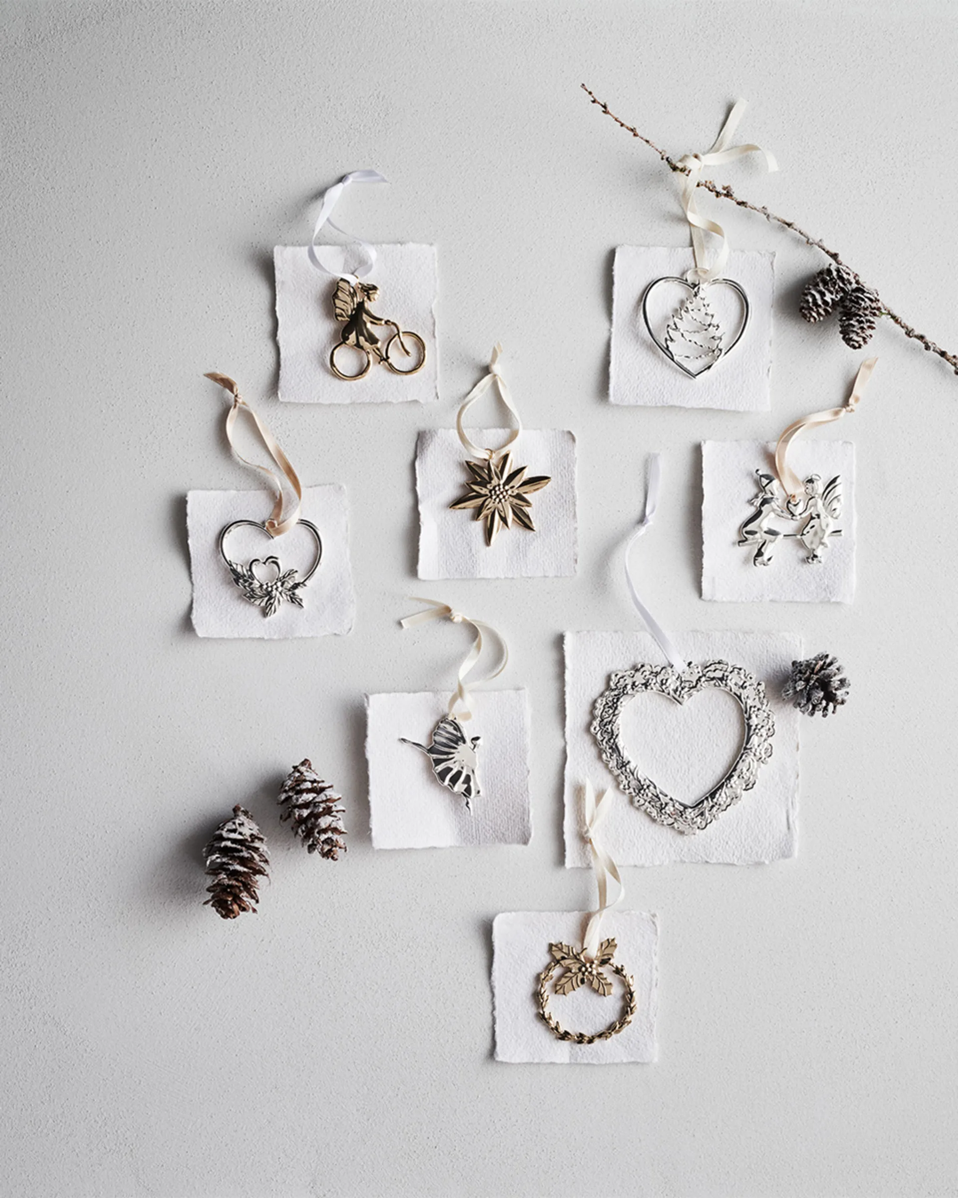 Karen Blixen 엔젤 온 gungbräda 행잉 크리스마스 데코레이션, Silver plated Rosendahl | 로젠달 코펜하겐