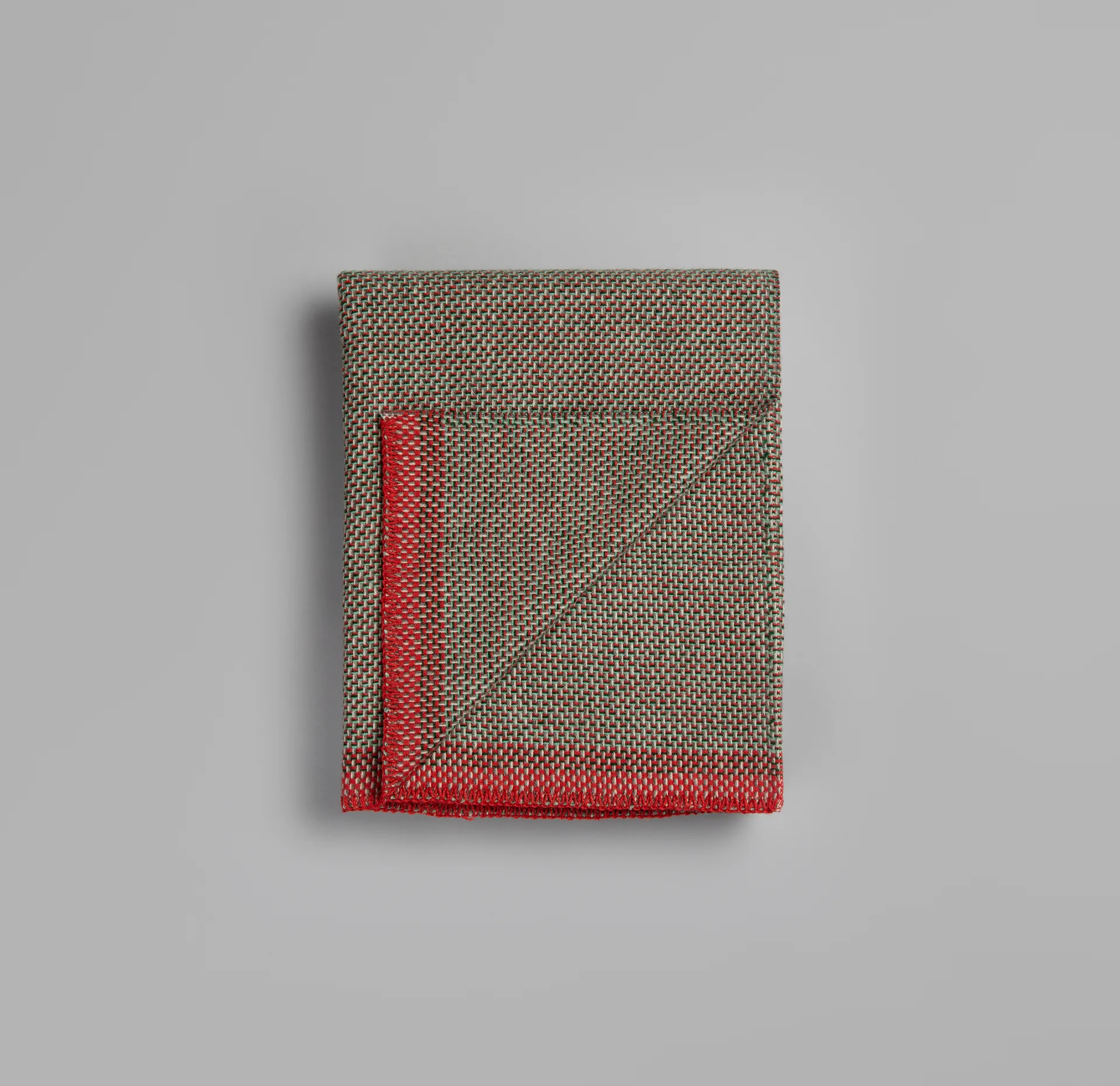 우나 담요 150x200 cm, Green-red Røros Tweed | 뢰로스 트위드