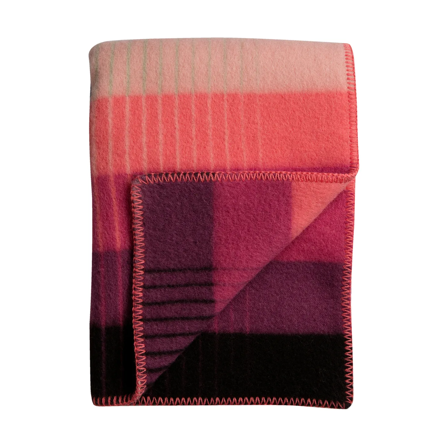 Asmund 그래디언트 담요 135x200 cm, Pink-green Røros Tweed | 뢰로스 트위드
