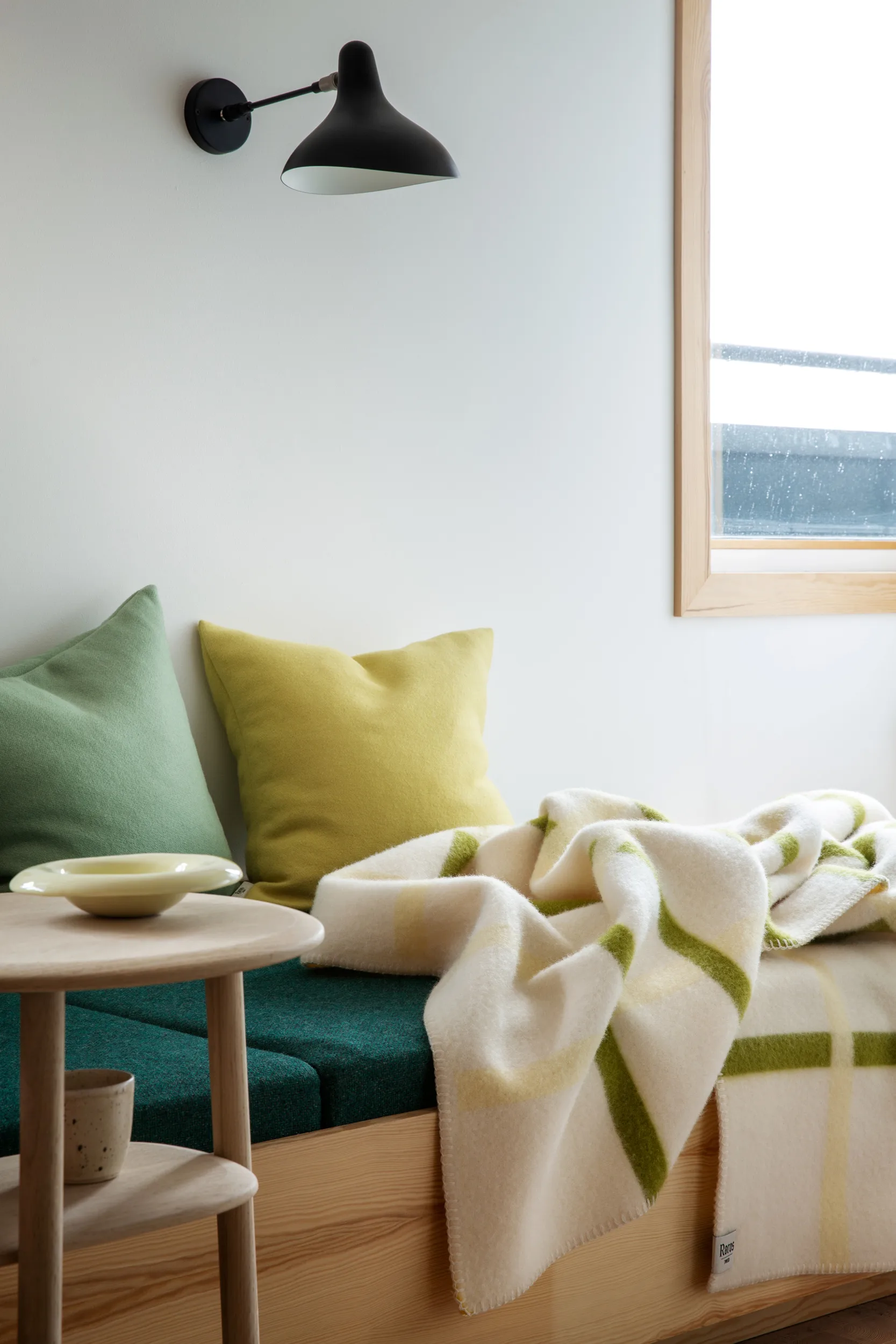 Knut 담요 135x200 cm, Lime Røros Tweed | 뢰로스 트위드