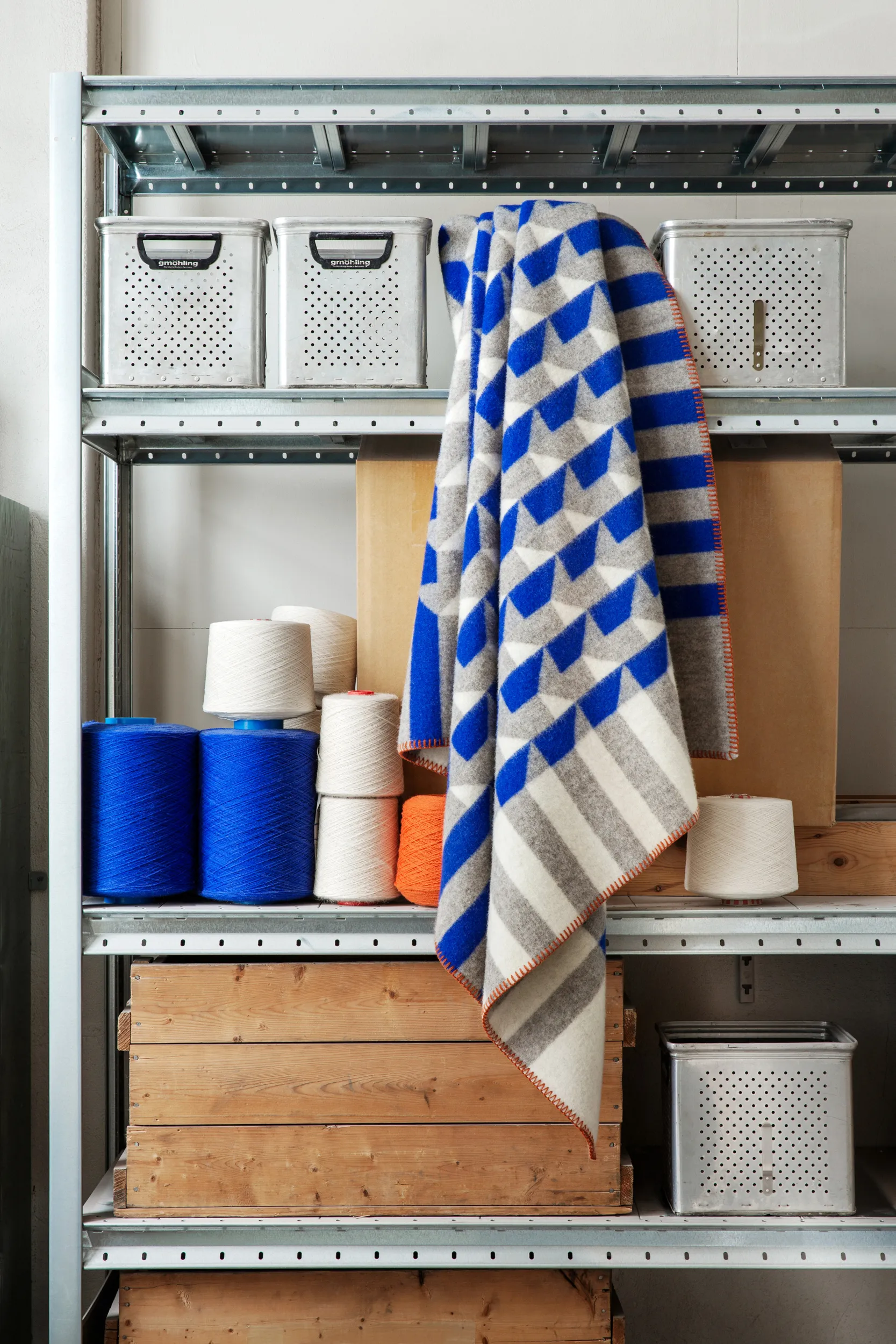 Kvam 담요 135x200 cm, Blue Røros Tweed | 뢰로스 트위드