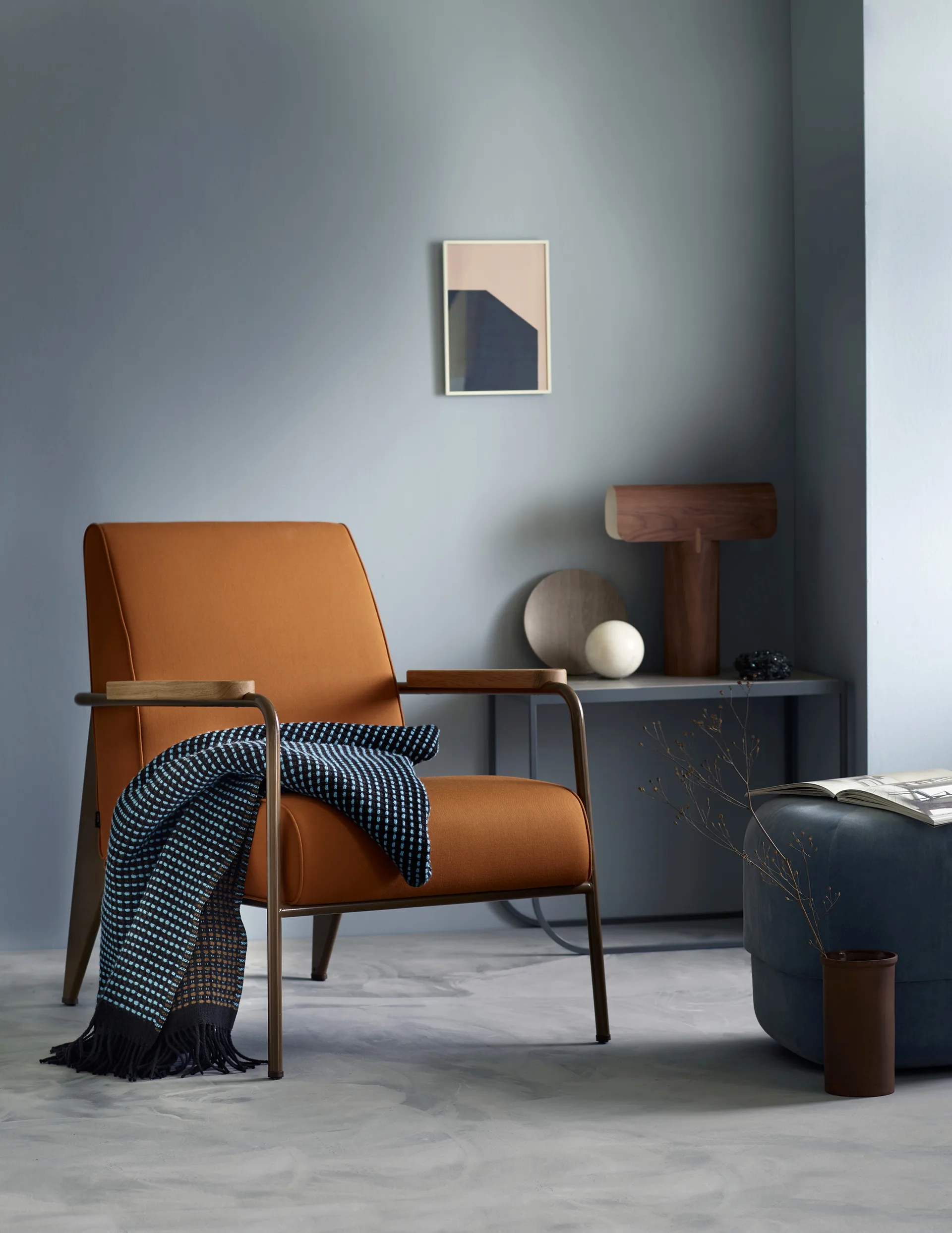 Lofoten 스로우 150x210 cm, Blue-mule Røros Tweed | 뢰로스 트위드