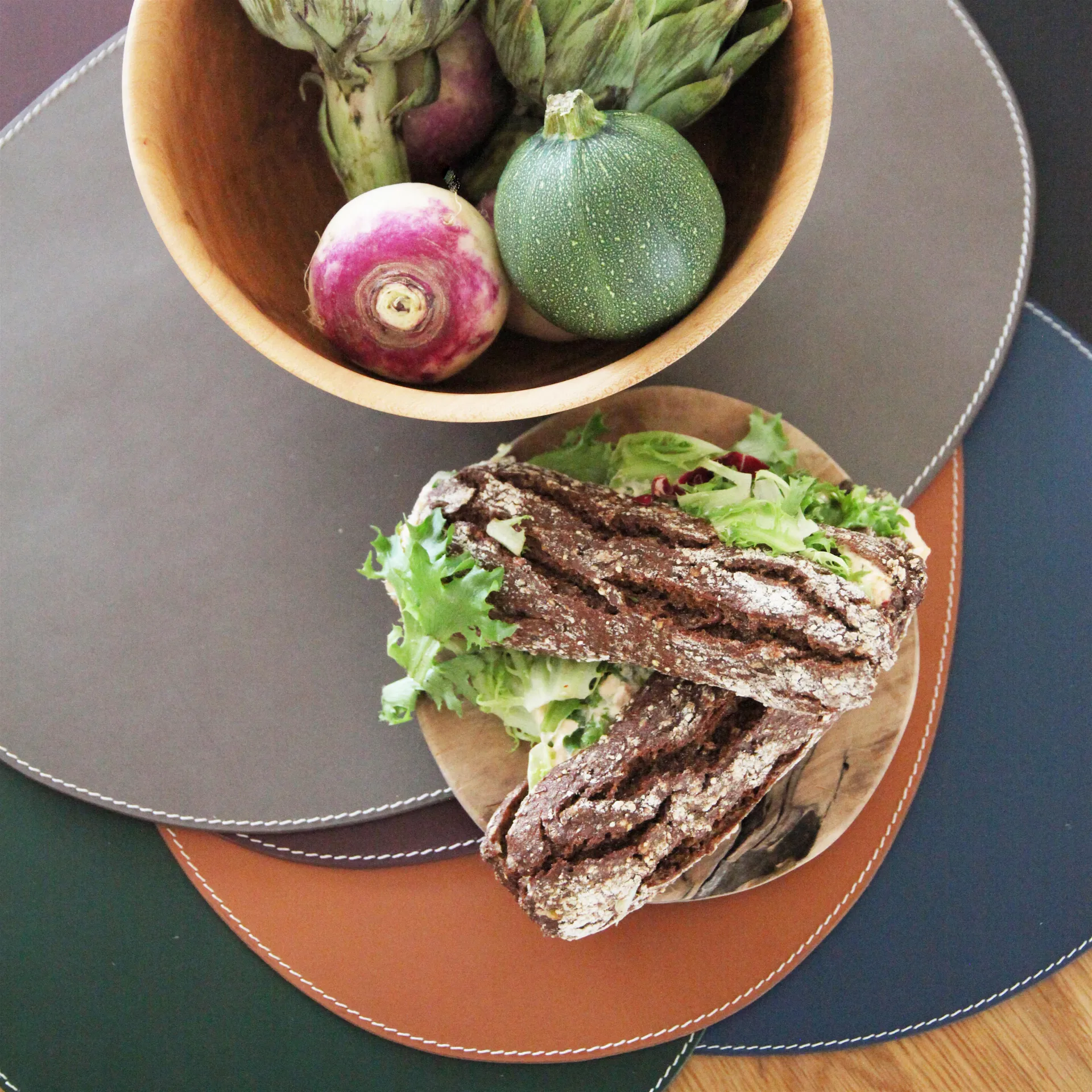 Ørskov 테이블매트 원형 가죽, cognac Ørskov | 오르슈코브