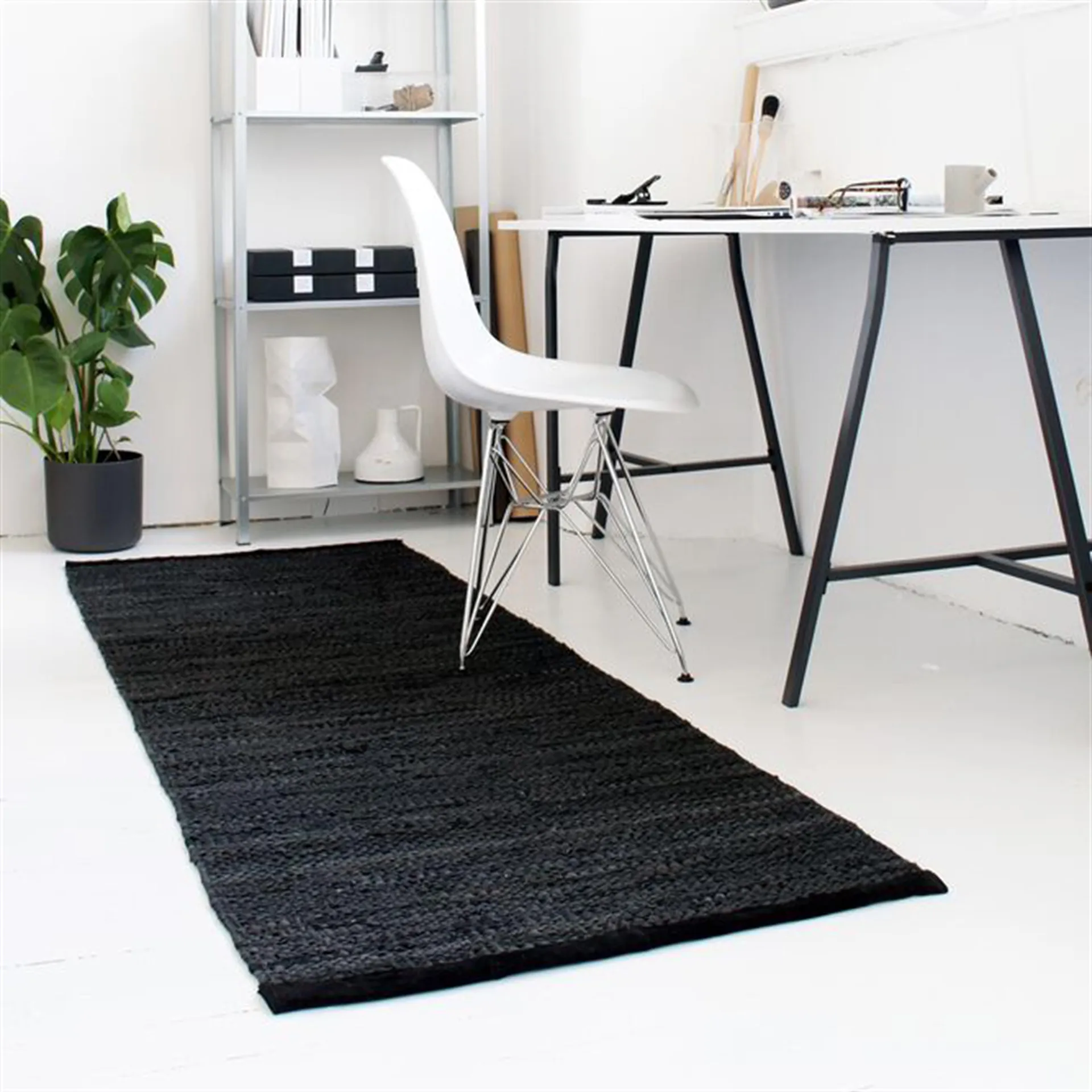 레더 러그 60x90 cm, black Rug Solid | 러그솔리드