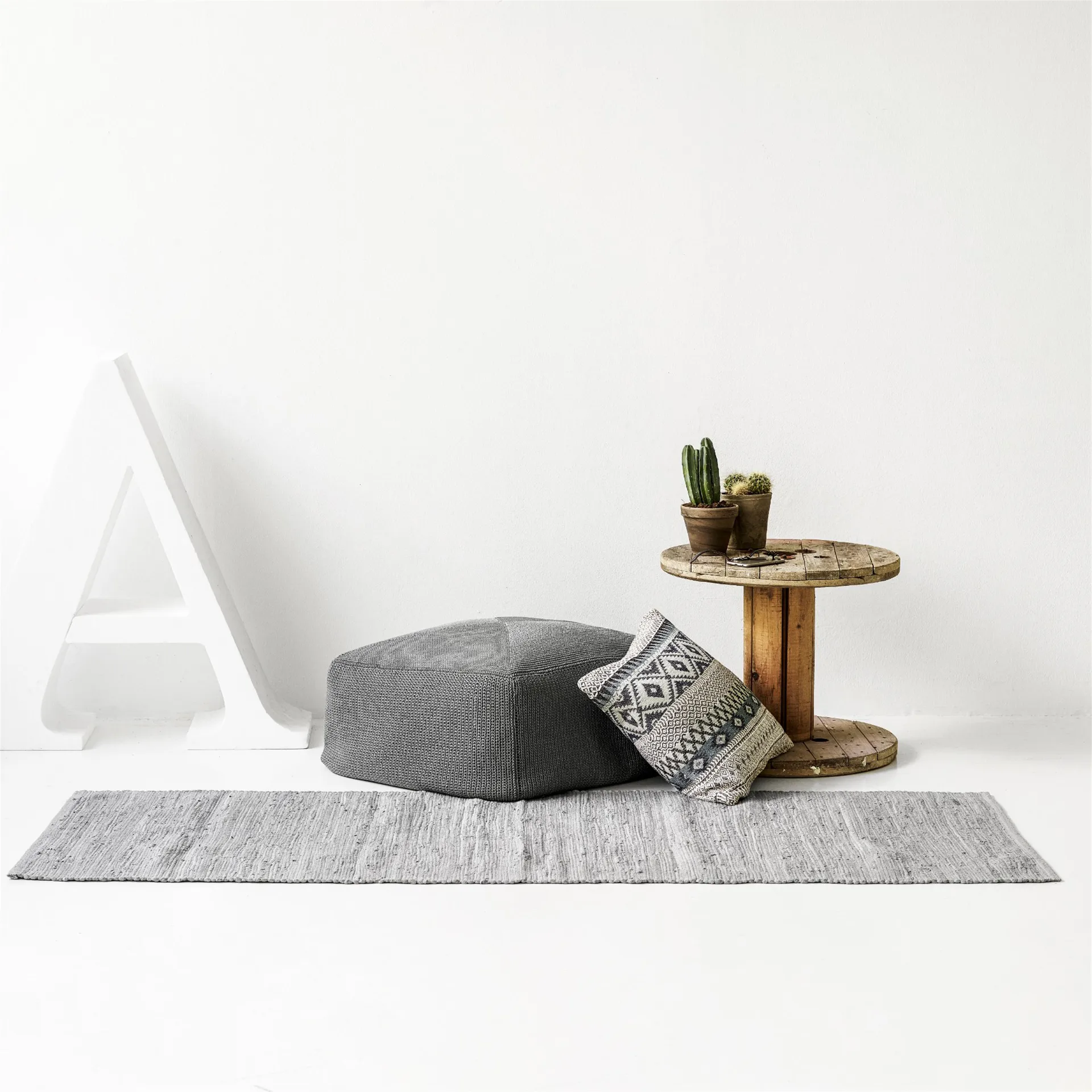코튼 러그 75x200 cm, light gray (light gray) Rug Solid | 러그솔리드