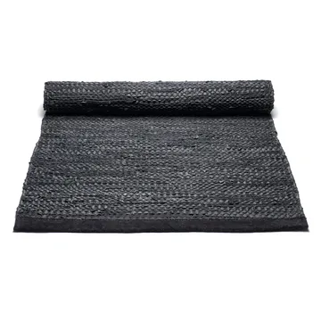 레더 러그 75x300 cm - black (black) - Rug Solid | 러그솔리드