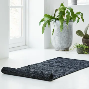 레더 러그 75x300 cm - black (black) - Rug Solid | 러그솔리드