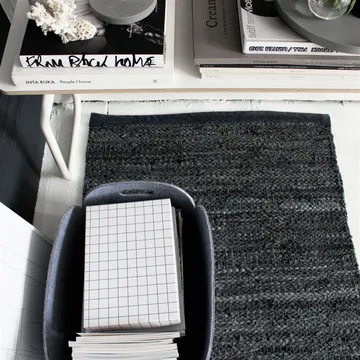 레더 러그 75x300 cm - black (black) - Rug Solid | 러그솔리드