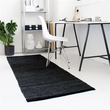 레더 러그 75x300 cm - black (black) - Rug Solid | 러그솔리드