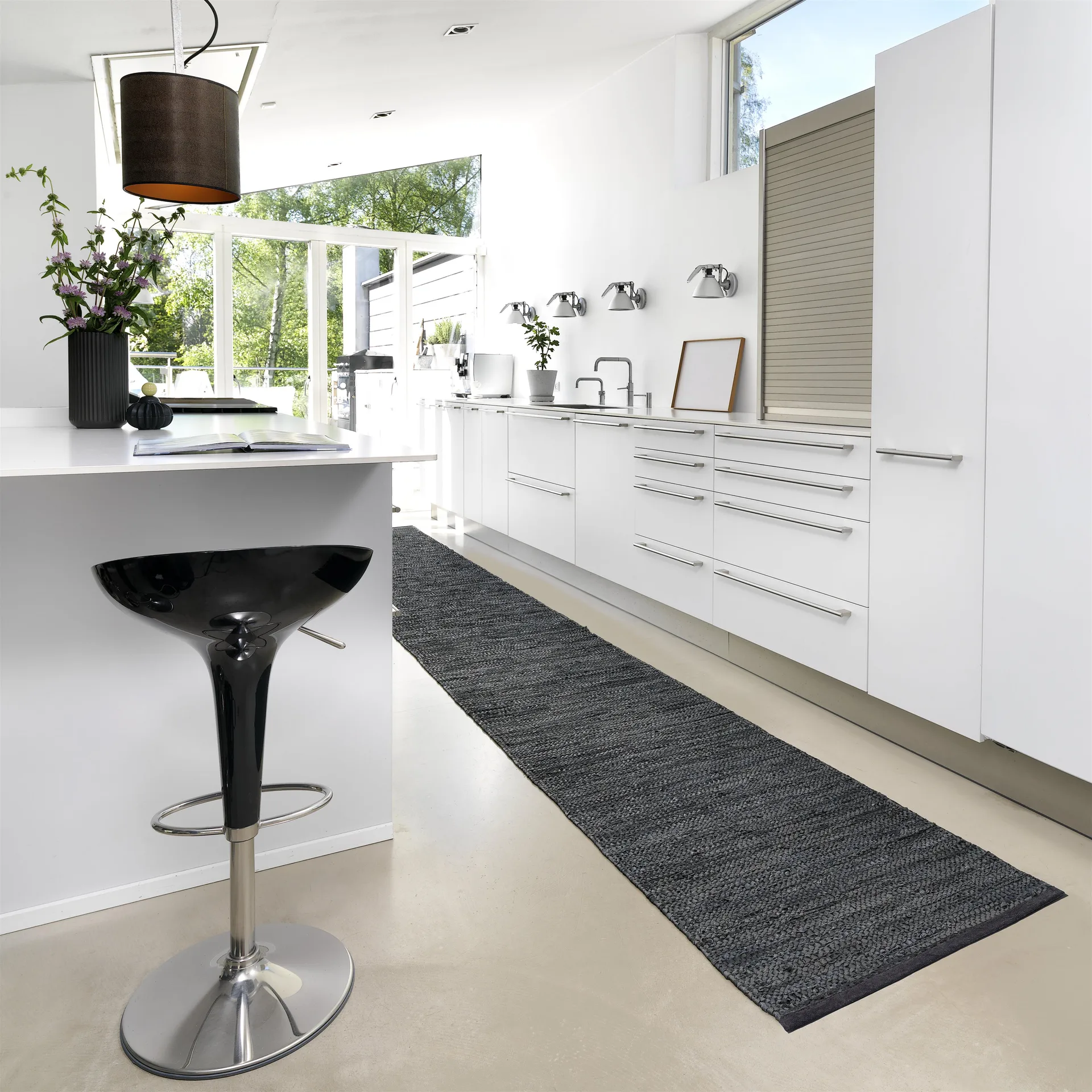 레더 러그 75x300 cm, dark grey (dark grey) Rug Solid | 러그솔리드