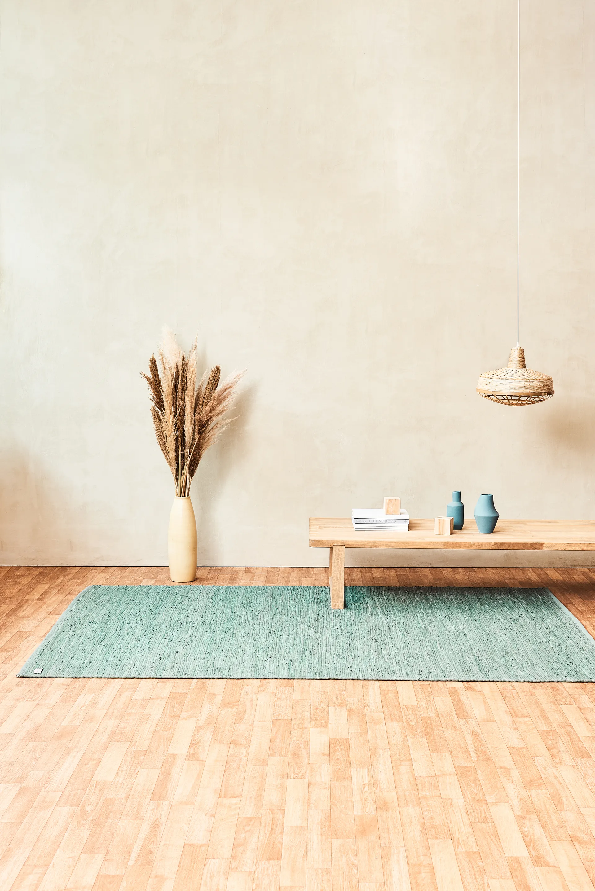 코튼 러그 75x300 cm, Dusty jade Rug Solid | 러그솔리드