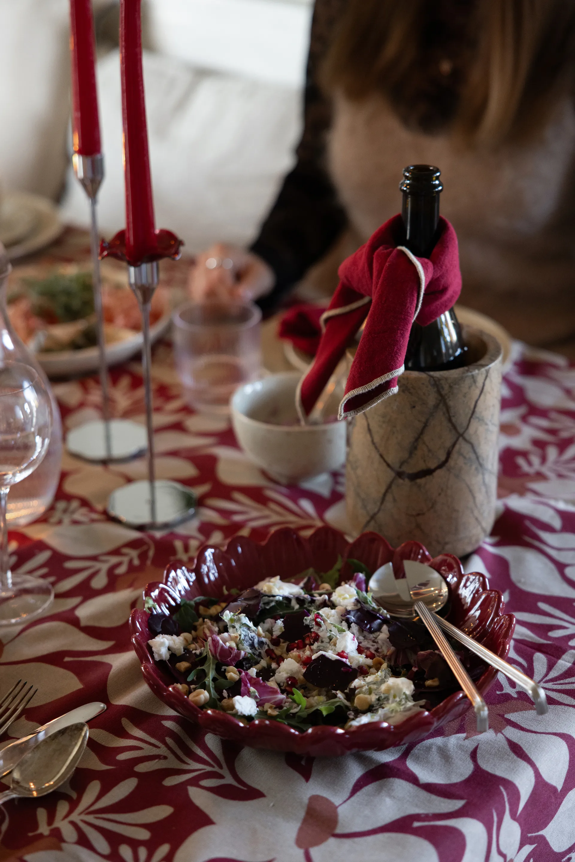 스톤 와인 쿨러 Ø12.5 cm, Brown forest marble Sagaform | 사가폼