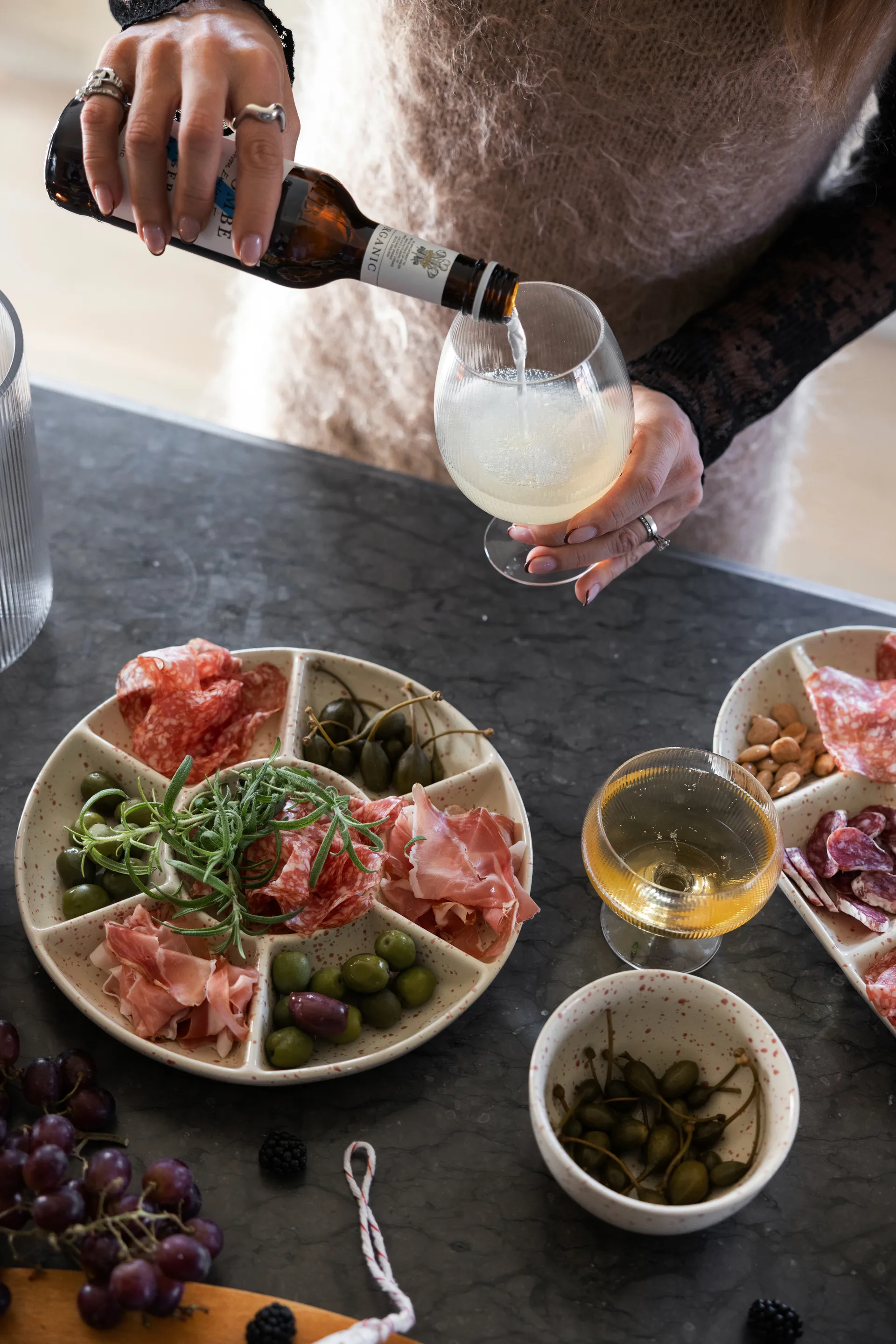 디테 보울 2개 세트, Beige-burgundy Sagaform | 사가폼