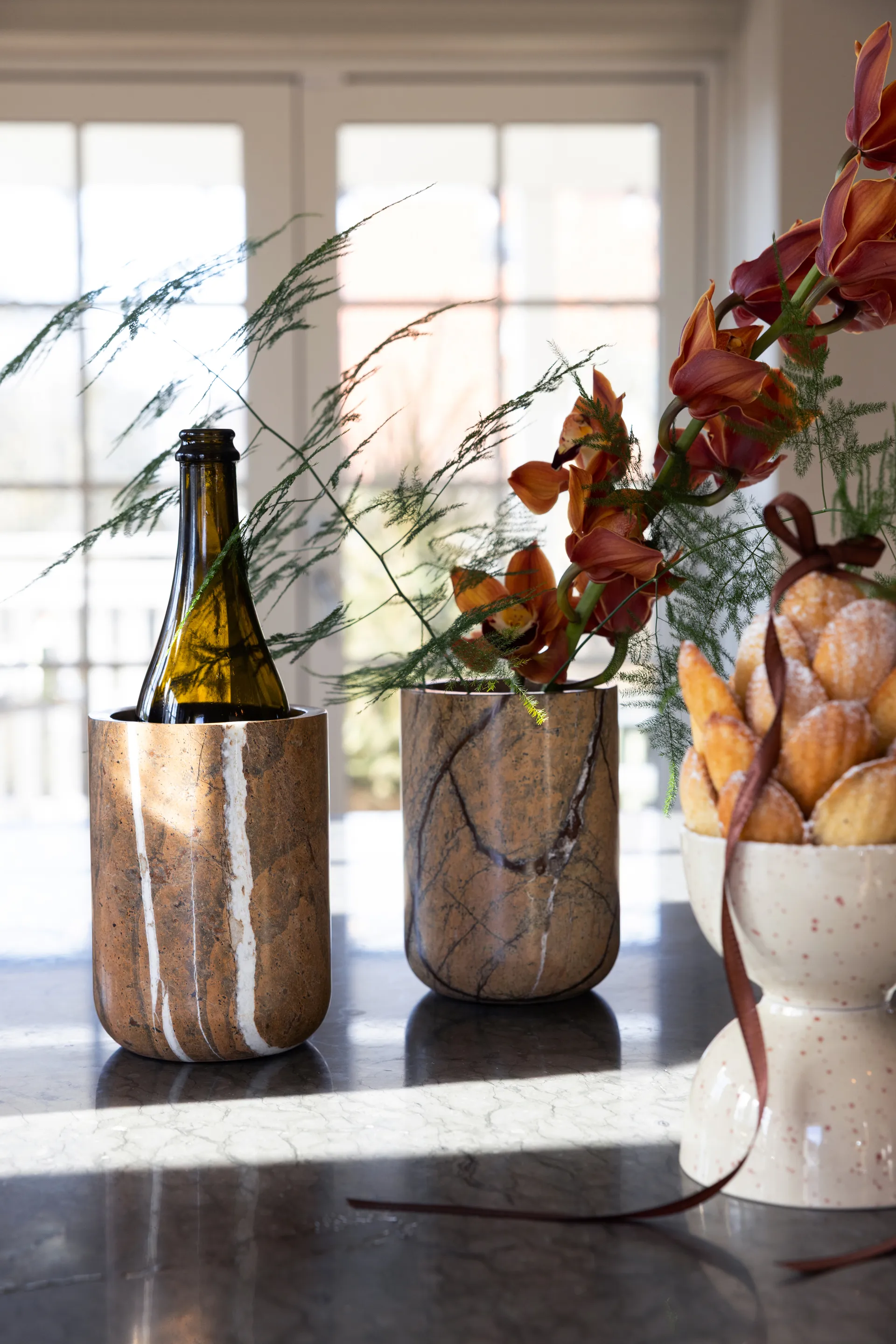 디테 보울 2개 세트, Beige-burgundy Sagaform | 사가폼