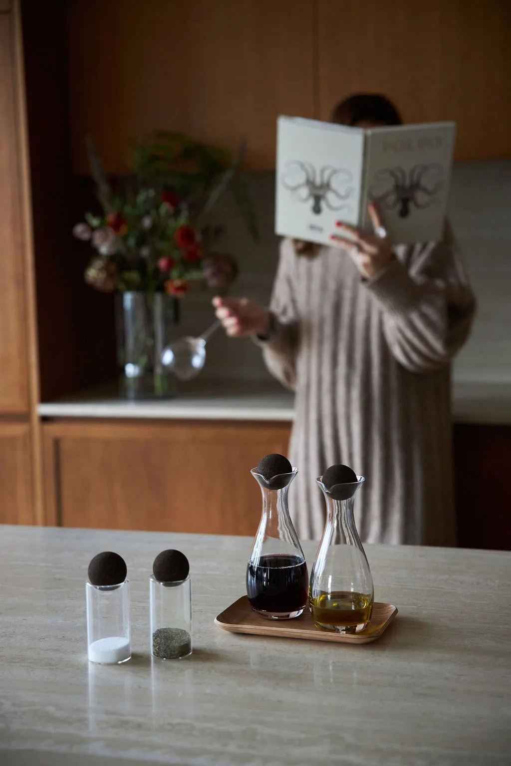 네이처 솔트- & 페퍼 세트 & 코르크 스토퍼 2개 세트, Clear-dark brown Sagaform | 사가폼