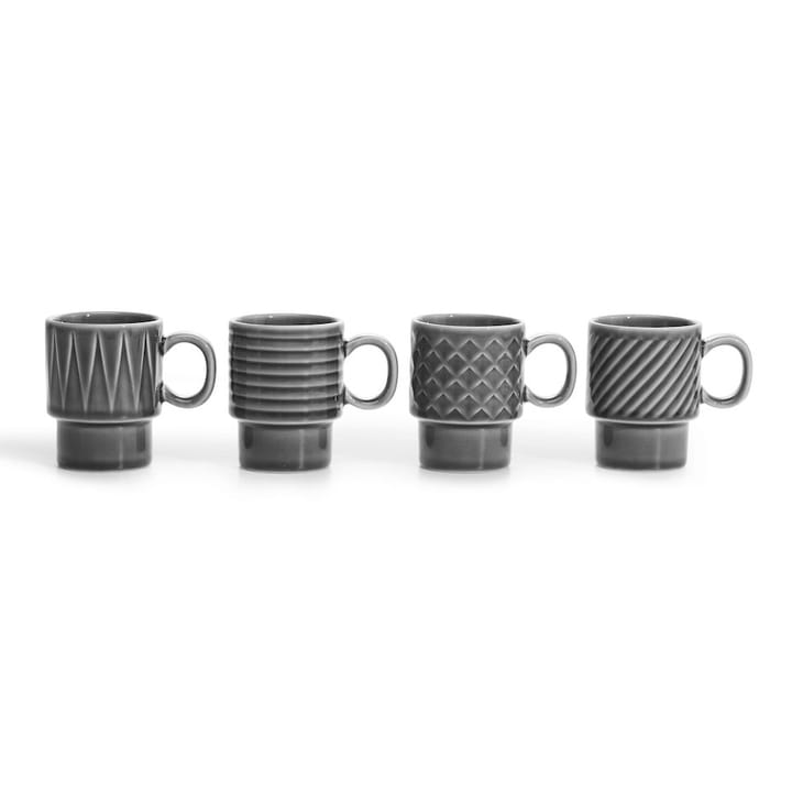 커피 & 모어 에스프레소 컵 4개 세트 - Grey - Sagaform | 사가폼