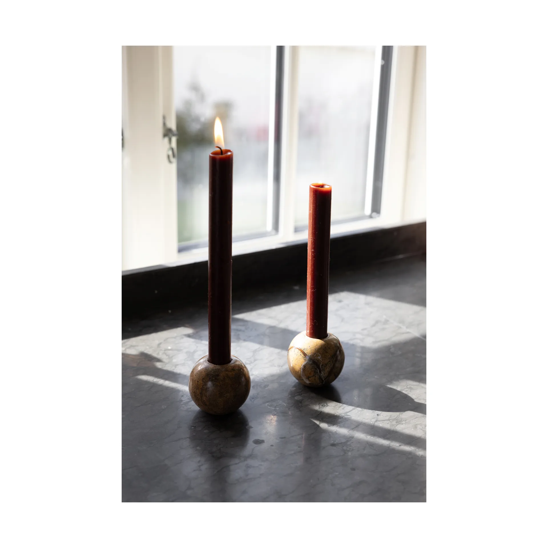 스톤 캔들 홀더 Ø6 cm, Brown forest marble Sagaform | 사가폼