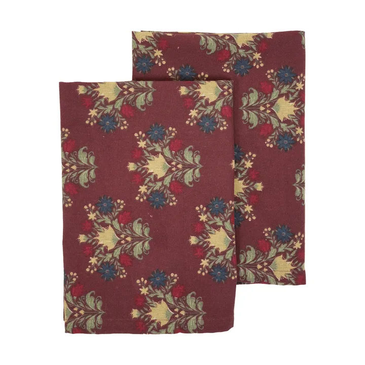 Linnea 키친 타월 2개입 - Mixed wine red, 50x70 cm - Sagaform | 사가폼