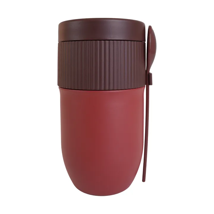 Ted 보온 요구르트 머그 스푼 포함 - Wine red Pantone 7624C, 32 cl - Sagaform | 사가폼