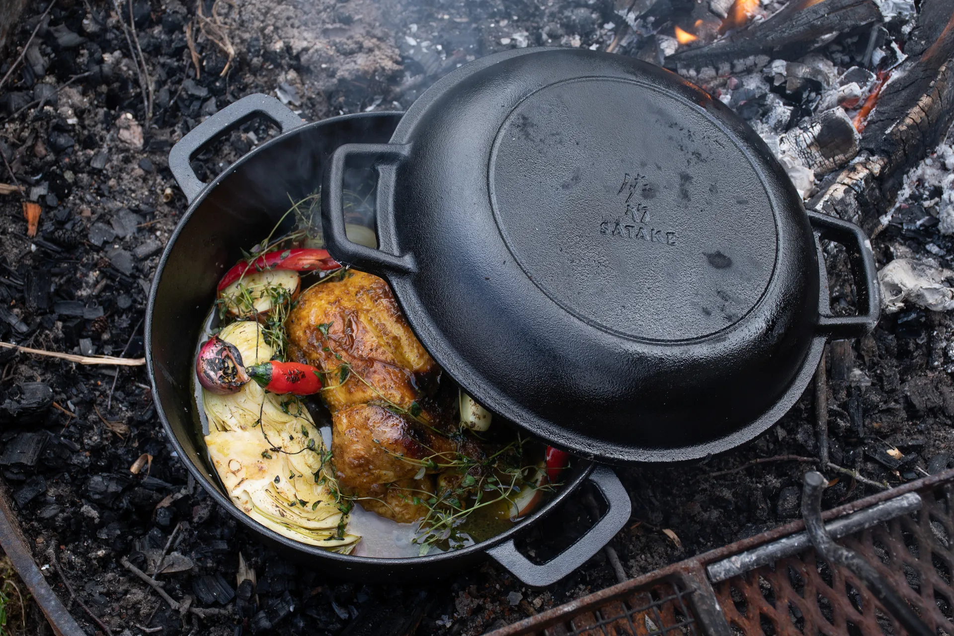 주철 팟 & 덮개, Ø26 cm Satake | 사타케