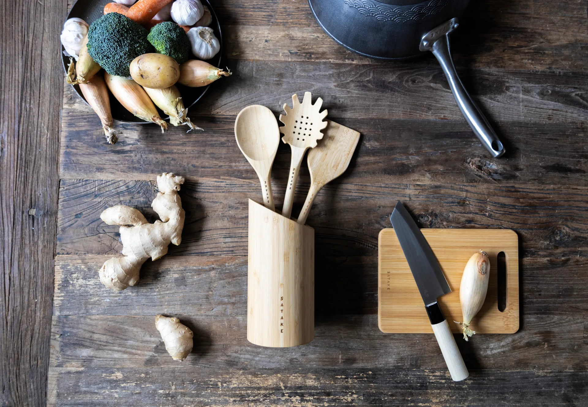 사타케 조리도구 & 거치대, Bamboo, 4 pieces Satake | 사타케