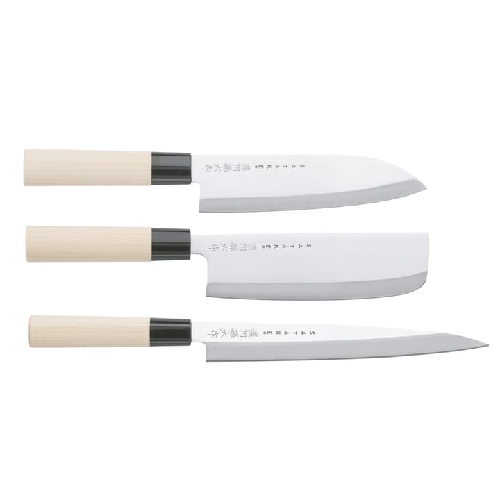 Saceilinge 호쵸 나이프 세트 nakiri, sashimi & santoku - 3 pieces - Satake | 사타케