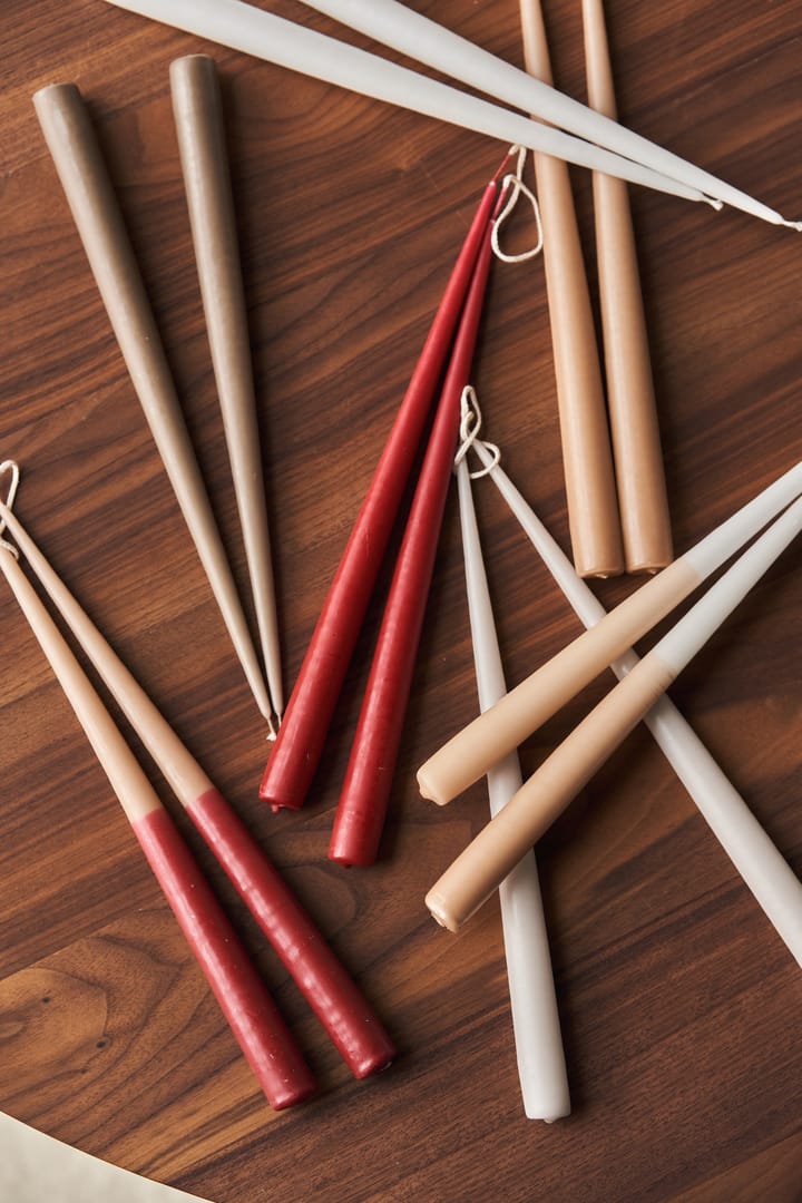 어피니티 투톤 롱 캔들 4개 세트 32 cm, Beige-red Scandi Essentials | 스칸디 에센셜