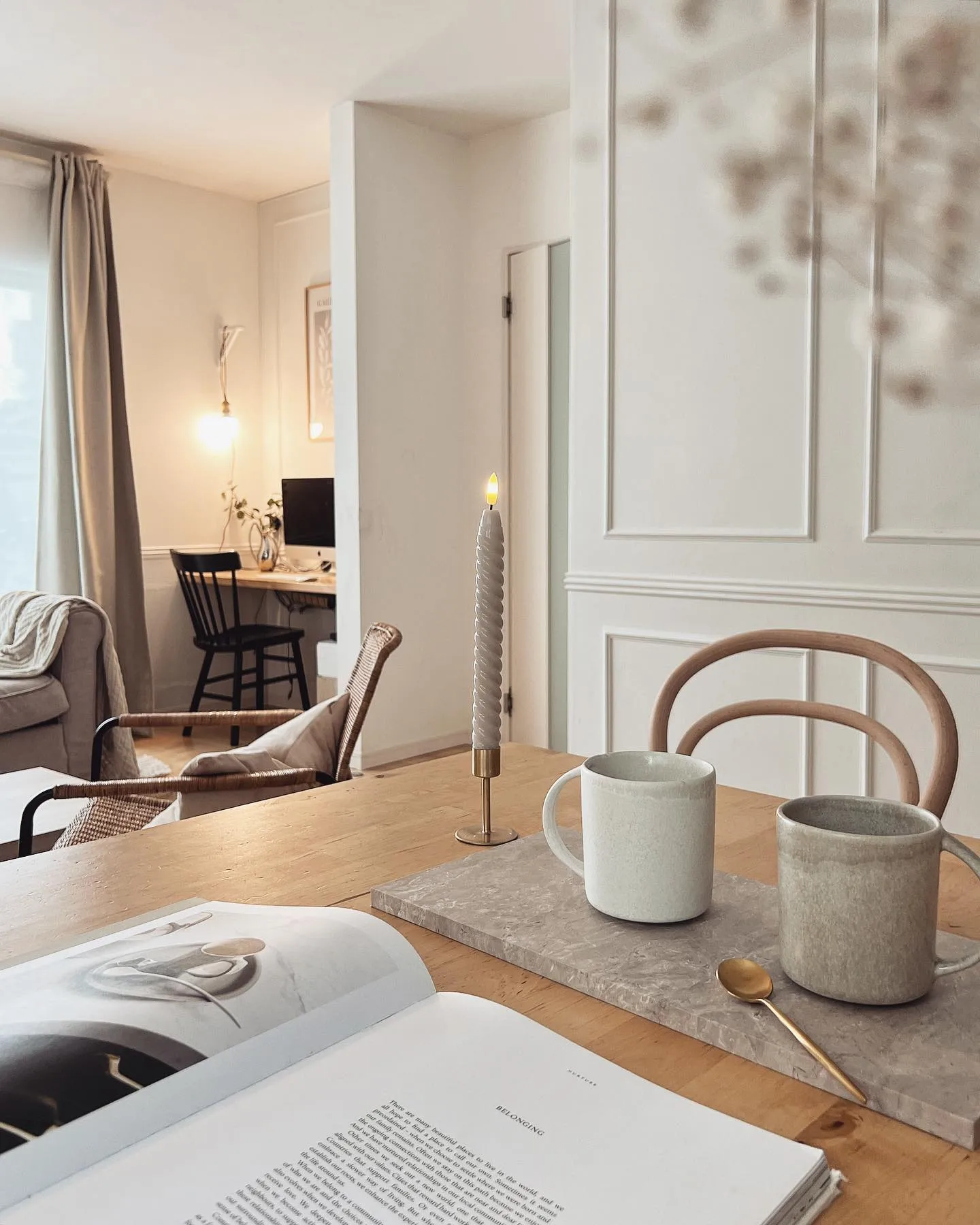 트위스티드 LED-캔들 25 cm 2개 세트, Beige Scandi Essentials | 스칸디 에센셜