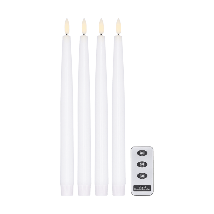 브라이트 LED-캔들 28.5 cm 4팩 & 리모컨  - White - Scandi Essentials | 스칸디 에센셜