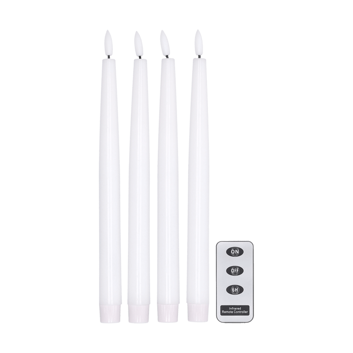 브라이트 LED-캔들 28.5 cm 4개 세트 & 리모컨 , White Scandi Essentials | 스칸디 에센셜