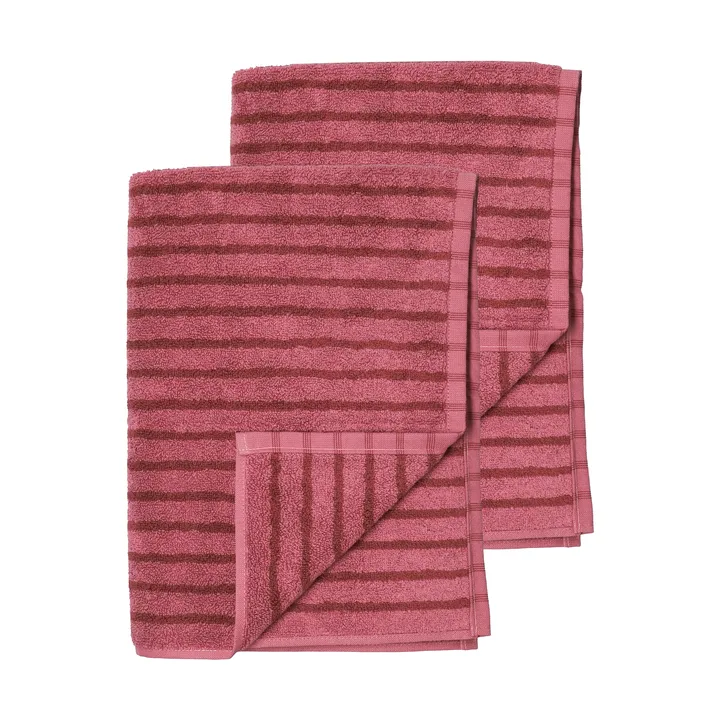 드리프트 바스 타월 100x150 cm 2개 세트 - 핑크-레드 - Scandi Living