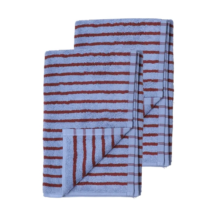 드리프트 바스 타월 100x150 cm 2개 세트 - 블루-레드 - Scandi Living