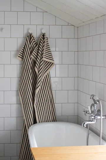 드리프트 바스 타월 100x150 cm 2개 세트 - 화이트-블랙 - Scandi Living | 스칸디리빙