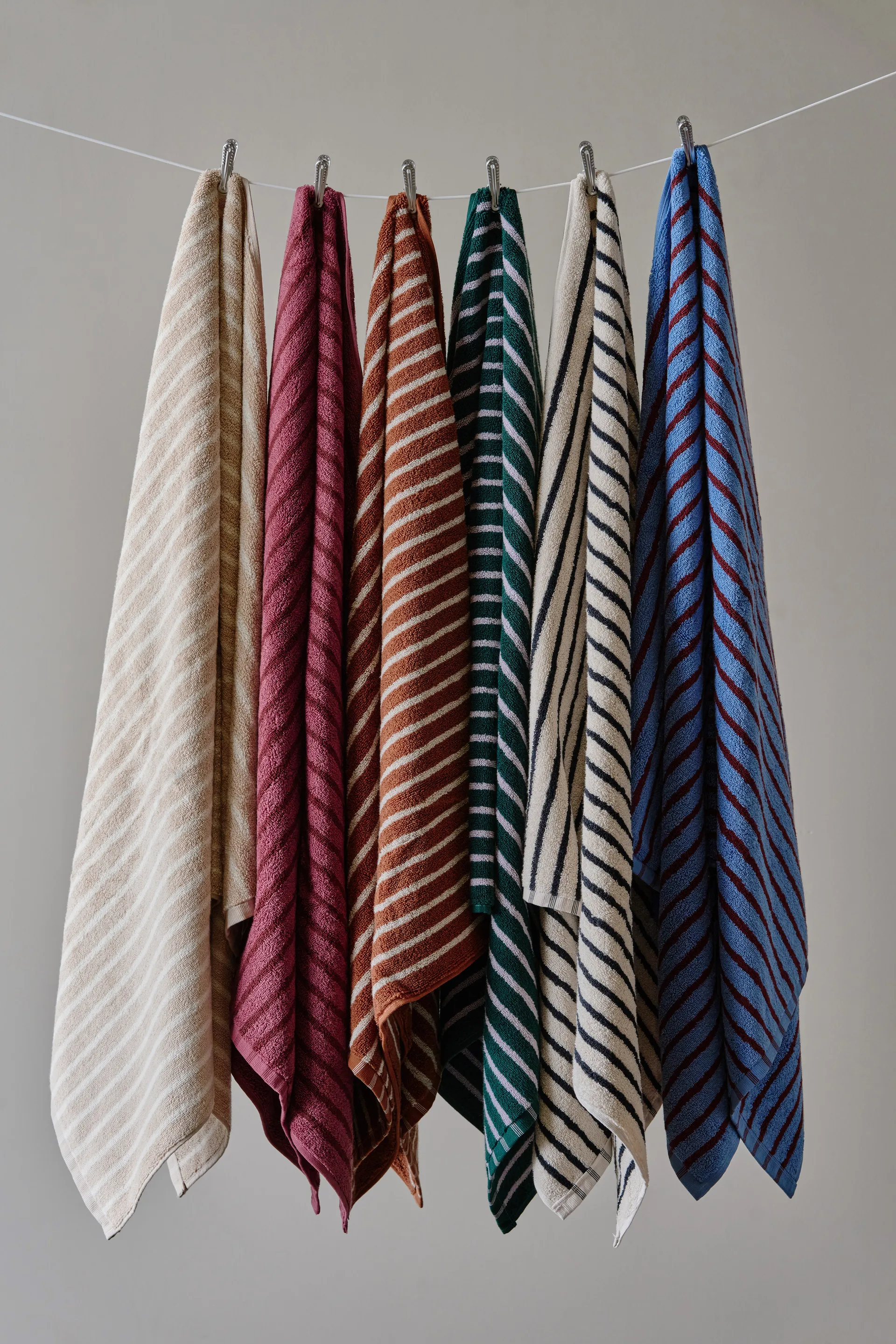 드리프트 바스 타월 100x150 cm 2개 세트 - 블루-레드 Scandi Living | 스칸디리빙