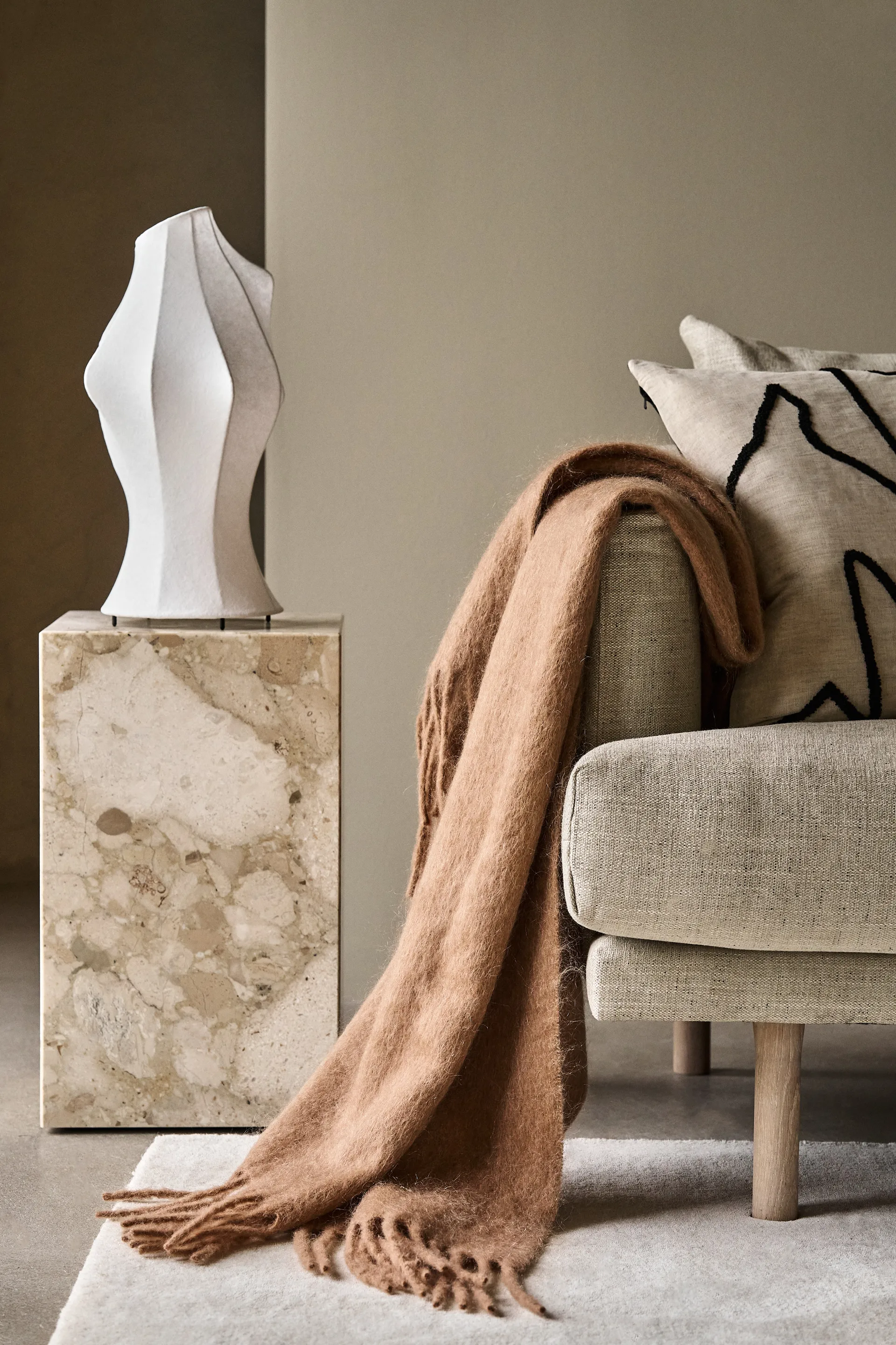 듄 모헤어 스로우 130x170 cm, Wheat Scandi Living | 스칸디리빙