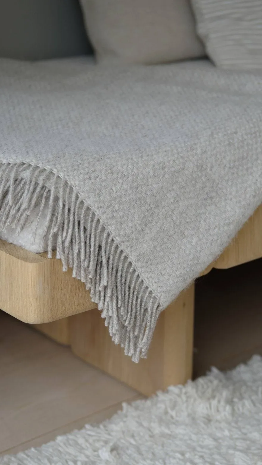샌드스톤 울 스로우 130x180 cm, beige Scandi Living | 스칸디리빙