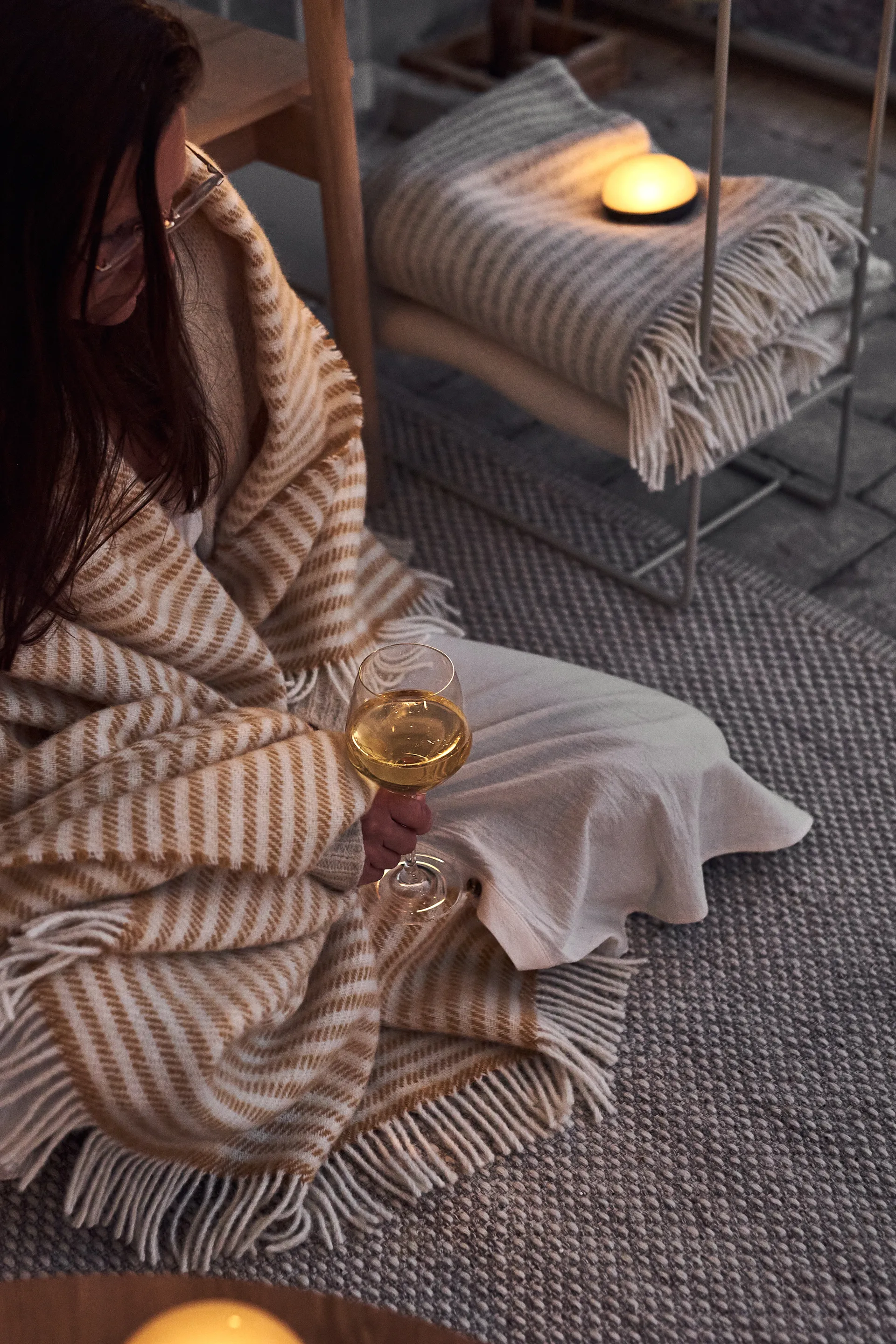 타이달 울 스로우 130x180 cm, Mustard Scandi Living | 스칸디리빙